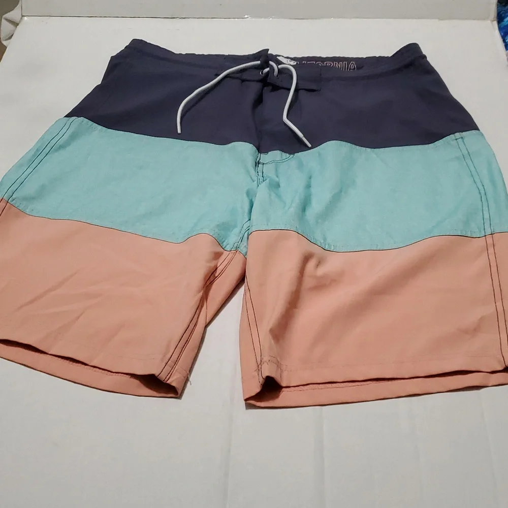 Old Navy Californis Colorblock Boardwalk Surfer Swim Shorts 34